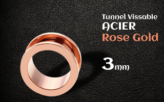 Tunnel vissable Acier Rose Gold 3 mm