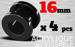 Tunnel Acrylique Noir Vissable 16 mm