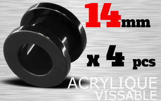 Tunnel Acrylique Noir Vissable 14 mm