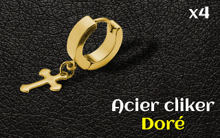 Anneau Acier Dore clicker - diametre 8 mm