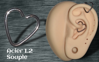 Anneau Coeur souple acier