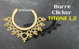 septum barre Titane 1.2 clicker - anneau fantaisie couleur dore