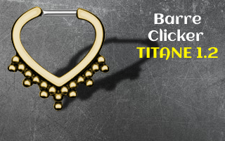 septum barre Titane 1.2 x 8 clicker - couleur dore