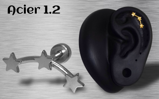 Micro labret 1.2 x 6 - Acier