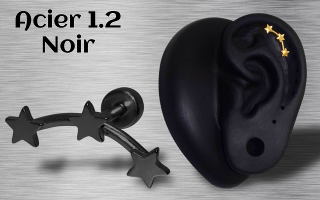 Micro labret 1.2 x 6 - Acier Noir