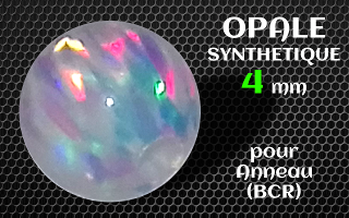 opale 4 mm synthetique prepercee pour anneau