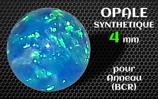 opale 4 mm synthetique prepercee pour anneau
