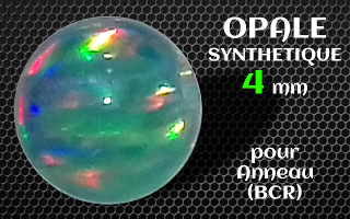 opale 4 mm synthetique prepercee pour anneau
