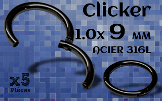 clicker Acier 1.0 x 9 Noir
