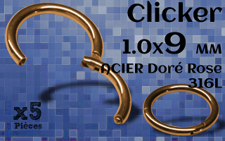 clicker Acier 1.0 x 9 Dore Rose