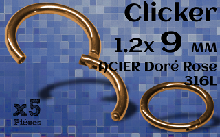 clicker Acier 1.2 x 9 Dore Rose