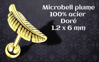 microbell 100% acier 1.2 x 6 mm plume doree