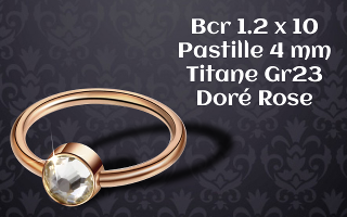bcr titane Gr23 dore rose 1.2 x 10 - strass cristal