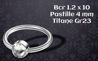 bcr titane Gr23 1.2 x 10 - strass cristal