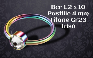bcr titane Gr23 irise 1.2 x 10 - strass cristal