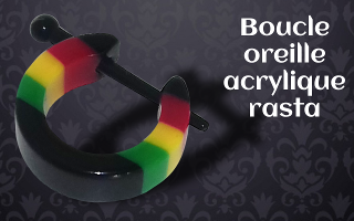Boucle oreille acrylique rasta