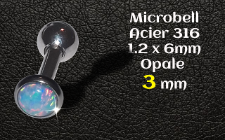 microbell 1.2 x 6 mm Acier - opale 3 mm