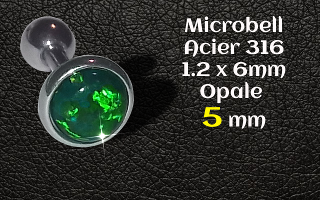 microbell 1.2 x 6 mm Acier - opale 5 mm