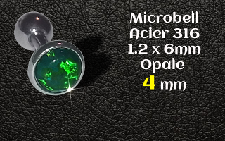 microbell 1.2 x 6 mm Acier - opale 4 mm