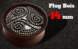 2 plugs bois echancres 14 mm