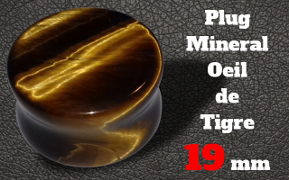 2 plugs oeil de tigre 19 mm