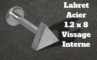 labret Acier 1.2 x 8 vissage interne - triangle