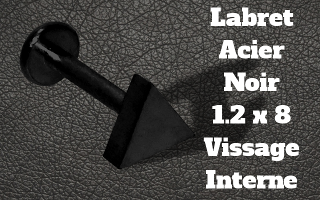 labret Acier Noir 1.2 x 8 vissage interne - triangle
