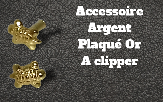 Accessoire clipable Argent plaque Or - pour labret biolpastic et bioflex (non fourni)