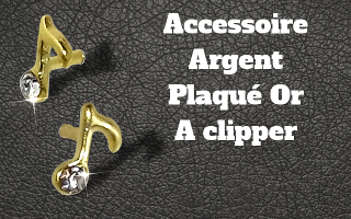 Accessoire clipable Argent plaque Or - pour labret biolpastic et bioflex (non fourni)