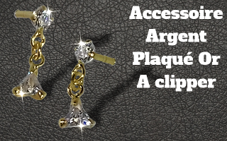 Accessoire clipable Argent plaque Or - pour labret biolpastic et bioflex (non fourni)