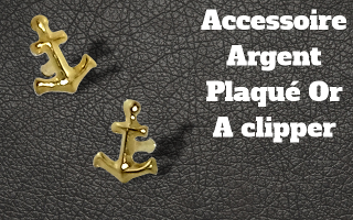 Accessoire clipable Argent plaque Or - pour labret biolpastic et bioflex (non fourni)