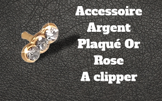 Accessoire clipable Argent plaque Or Rose- pour labret biolpastic et bioflex (non fourni)