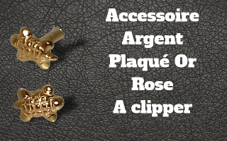 Accessoire clipable Argent plaque Or Rose- pour labret biolpastic et bioflex (non fourni)