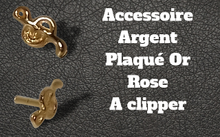 Accessoire clipable Argent plaque Or Rose- pour labret biolpastic et bioflex (non fourni)