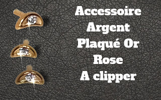 Accessoire clipable Argent plaque Or Rose- pour labret biolpastic et bioflex (non fourni)