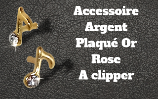 Accessoire clipable Argent plaque Or Rose- pour labret biolpastic et bioflex (non fourni)