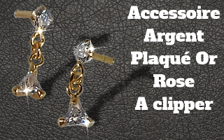 Accessoire clipable Argent plaque Or Rose- pour labret biolpastic et bioflex (non fourni)