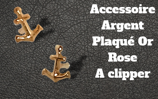 Accessoire clipable Argent plaque Or Rose- pour labret biolpastic et bioflex (non fourni)