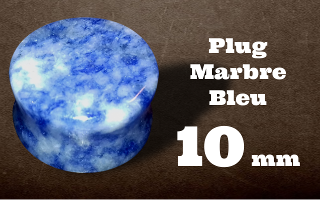 plug 10 mm marbre bleu