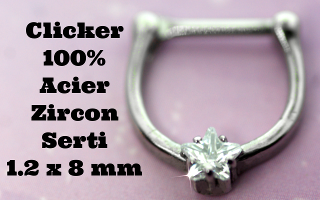 clicker Acier 100% zircon serties - 1.2 x 8