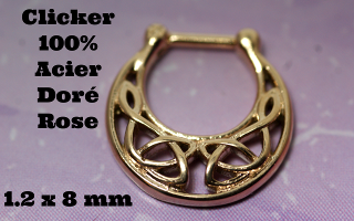 clicker Acier 100% doré rose - 1.2 x 8