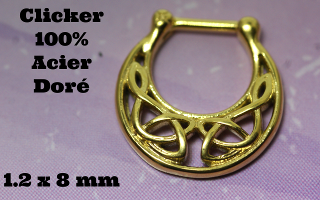 Clicker Acier 100% doré - 1.2 x 8