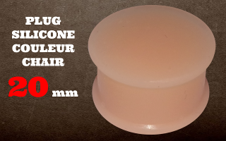 2 plugs silicone couleur chair 20 mm