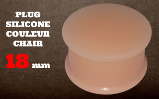 2 plugs silicone couleur chair 18 mm