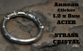 clicer Acier 1.2 x 8 multi strass