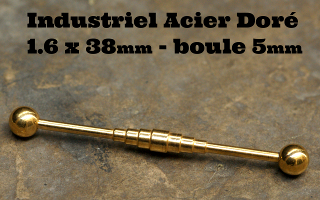 Industriel Acier Dore 1.6 x 38 - boule 5 mm