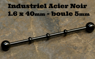 Industriel Acier Noir 1.6 x 40 - boule 5 mm