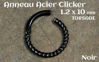 Clicker acier 1.2 x 10 mm acier Noir - torsade
