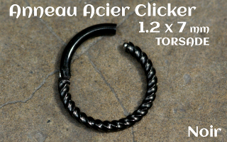 Clicker acier 1.2 x 7 mm acier Noir - torsade