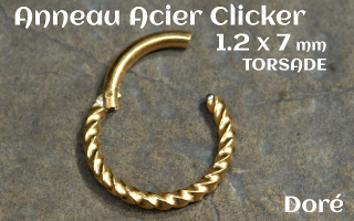 Clicker acier 1.2 x 7 mm acier Dore - torsade